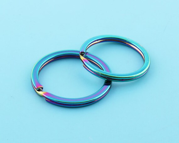 10個入り スプリットキーリング レインボー ラウンドキーリング