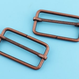 Adjustable Slide Buckle, belt buckle, metal buckle with red copper color,Center Bar Buckle Internal width 38mm