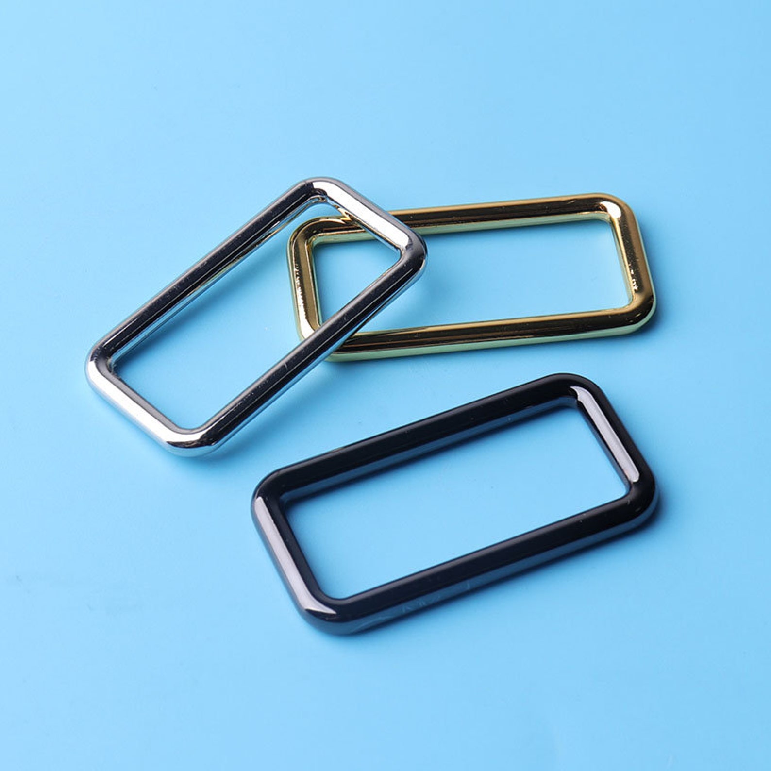 4pcs Square Buckle Loops Metal Loop Triglide Strap Keeper for Strap