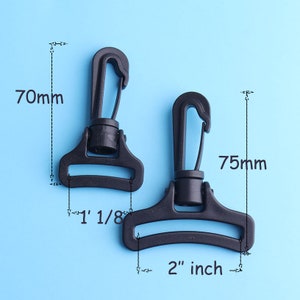 4pcs Plastic Snap Tilt Hook Clips Plastic Snap Hooks For Backpack Bags Strap Webbing  in 1&#39;&#39;1/8 or 2&#39;&#39;inch