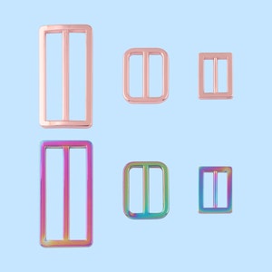 20-50mm rainbow Adjustable Belt Buckle Slide bar Buckles,Metal Purse clasp backpack Buckles,Bag ring strap buckles Handbag webbing hardware