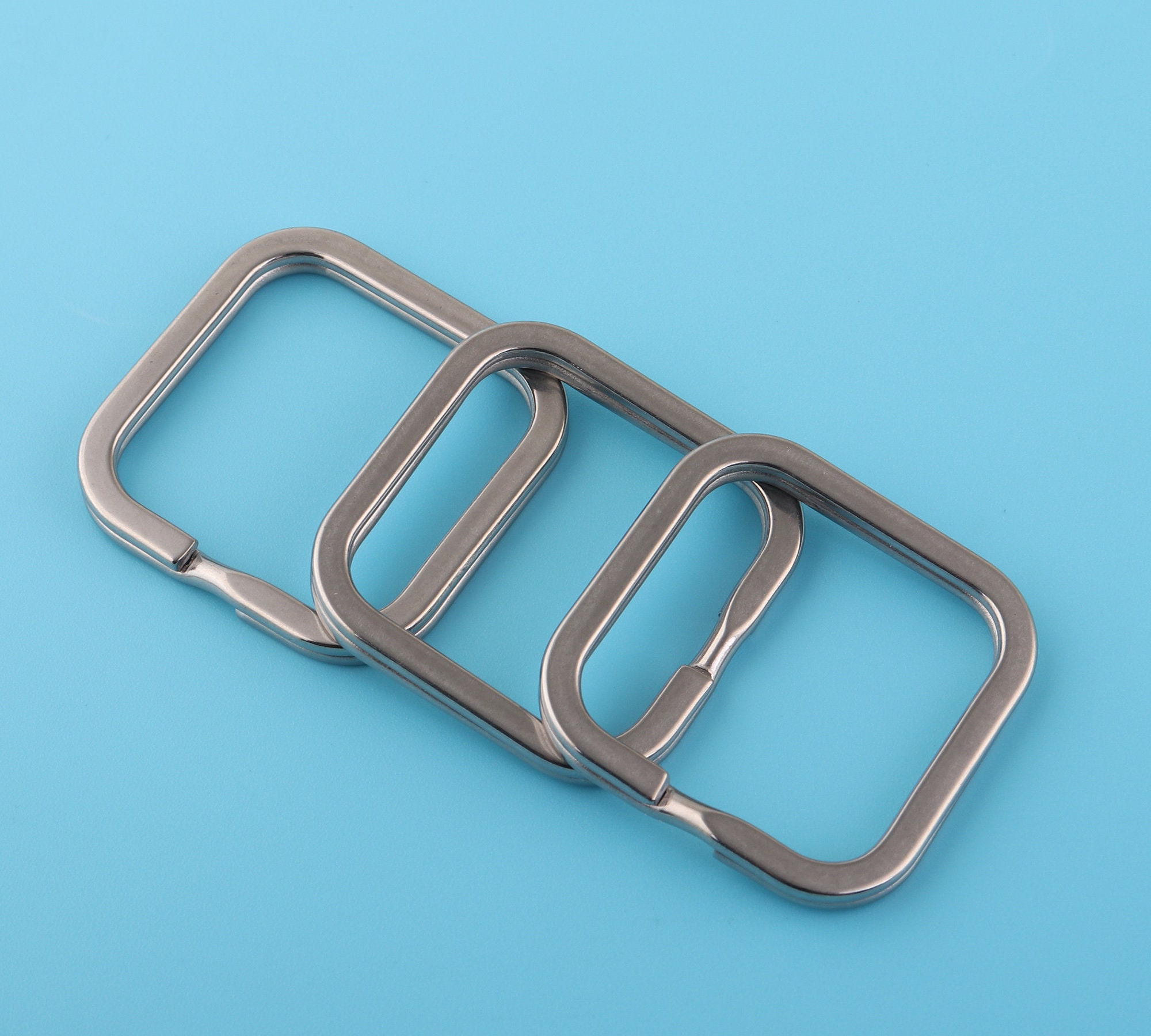 1inch Solid Stainless Steel Rectangular Key Chain Key Ring-silver Key ...