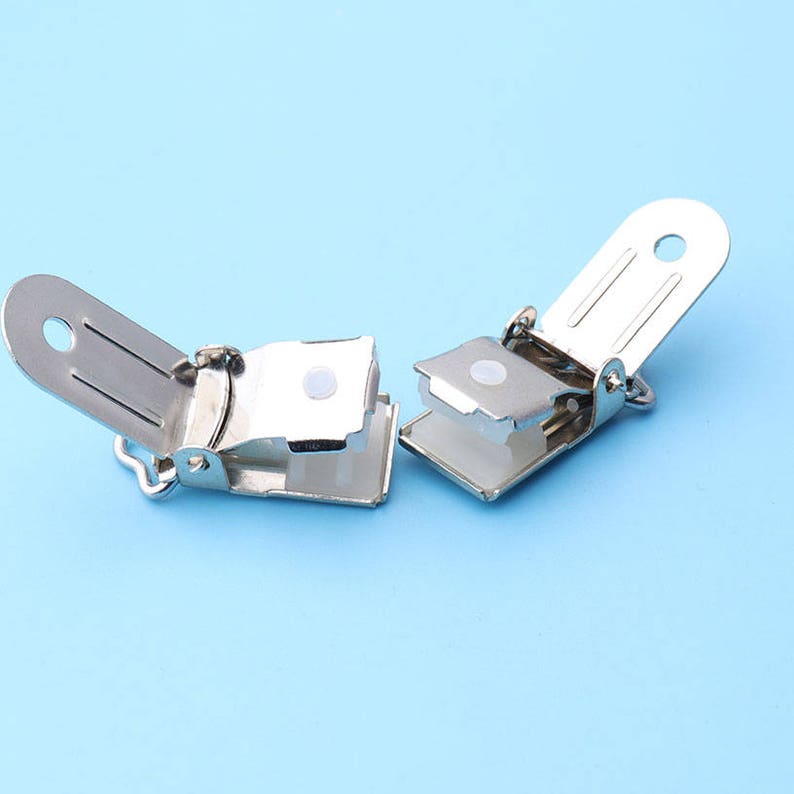 5 20 50 Or 100 Round Circular Lead Free Suspender Bib Pacifier Dummy Clip Buckle - Foto 12