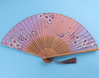 21cm/Ladies Hand Fan,Hand Fan Favors,Chinese Folding Fans,Fan,Blossom Fan,girls hand fan,Japanese Hand Fan,Flower pattern