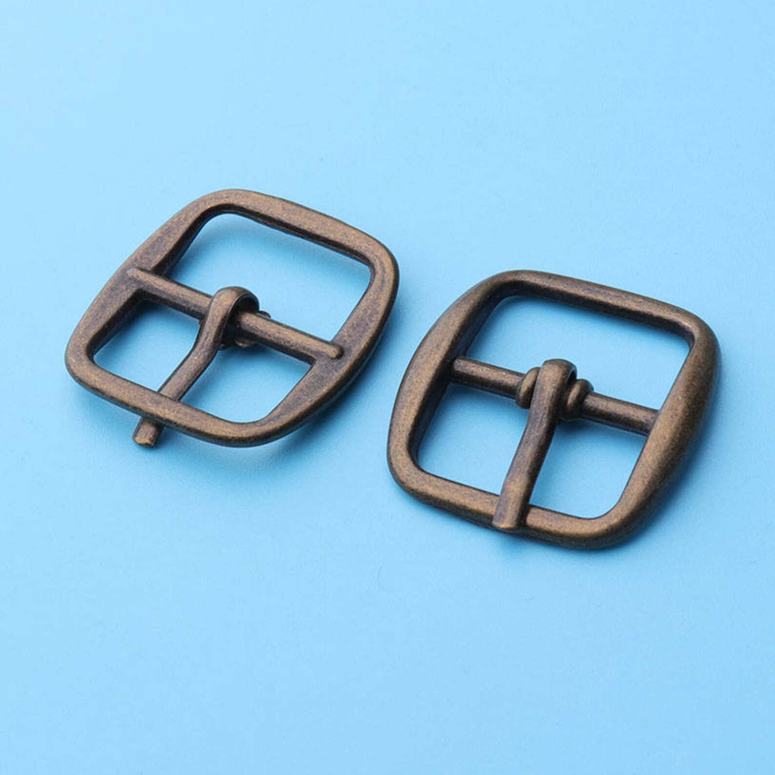 Solid Buckles 6pcs Antique Bronze Buckles Rounded Square Etsy