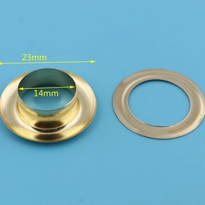 100sets Grommets Eyelets with washer 14MM Hole gold color Self Backing for Clothes, Leather, Canvas working Eyelets 23*14mm