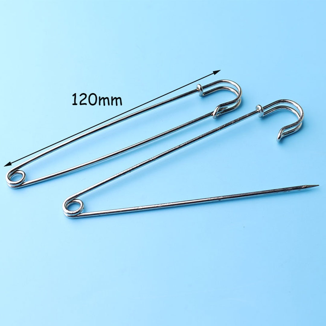 Jumbo Safety Pins 4 Inch – 40 Pc Heavy Duty Steel Pins In 5 Colors