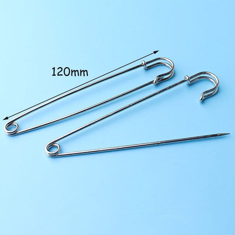 2pcs Extra Large Safety Pin Giant Jumbo Blanket Pins Silver Stainless