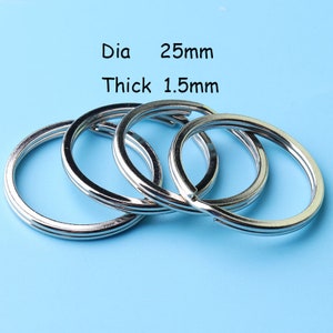 20pcs  Split Rings Key Rings Large Split Ring DIY Key Chain, Silver color, Jewelry Finding, Key Fob25*1.5mm gke19