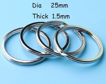 20pcs Split Ringe Key Rings Large Split Ring DIY Key Chain, Silber Farbe, Schmucksuche, Schlüssel Fob25*1.5mm Gke19