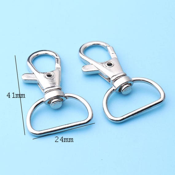 4pcs 1' Lobster Clasp Silver 24mm Strap Swivel Snap Hooks Push Gate Clips  Silver Tone Swivel Clips, Trigger Clip, Lanyard-4124mm Lx1 
