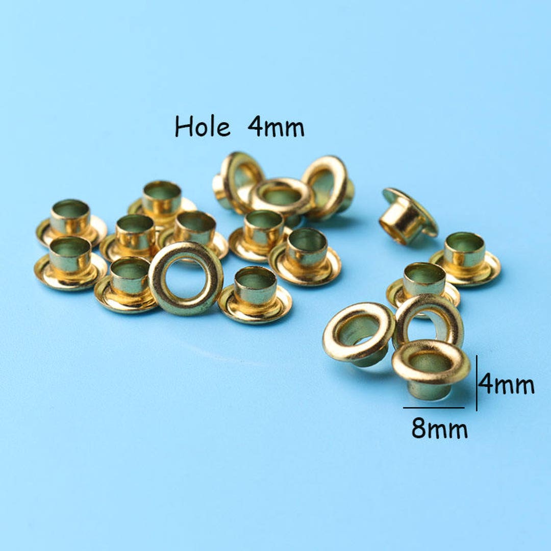 100pcs Tiny GOLD Grommets Eyelets 4MM Hole Self Backing for Etsy