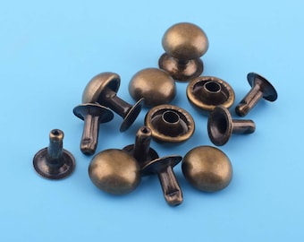 10mm in diameter Metal Plated Button with bronze color,for Bags Belts Bracelets Leathercraft Decoration purse making shoemaking 50sets