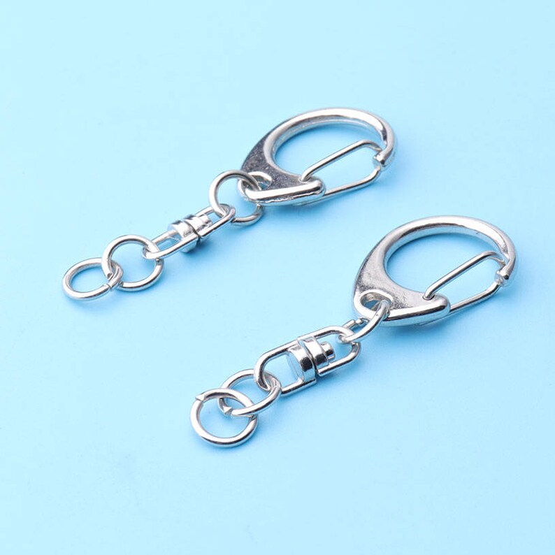 4pcs Swivel Hook 1/2 Wide Nickel Round Split Key Rings Come With Swivel