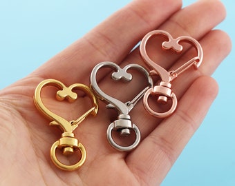 heart Swivel clasp Lobster swivel Snap Hook 35mm  Push Gate Clasp Hook Star Shape Bag Accessories 10 pcs