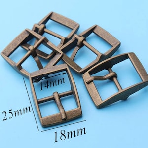 12pcs solid buckle Center Bar Buckles Brass Single Prong Belt Buckle Square Center Bar Buckles Purse Making Accessories-25*18mm fk22