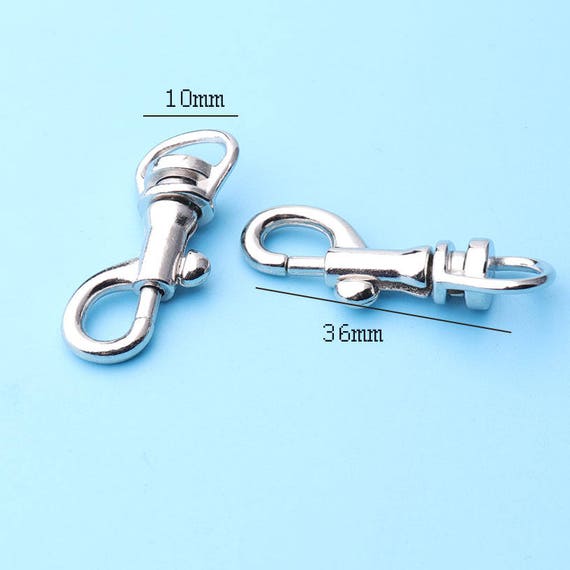 6pcs Strap Keychain Hook 3 8 Small Swivel Snap Hooks clasps clips in a Nickel Silver Lobster Clasps Purse Findings 3610mm Lx11 Etsy