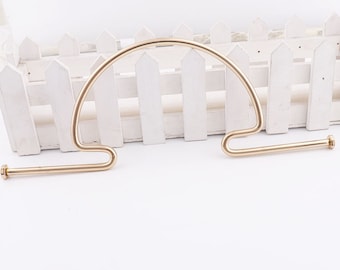 Golden Purse Handle Bag Handle Rectangle Handbag Handle bag frame bag making and handle 25cm
