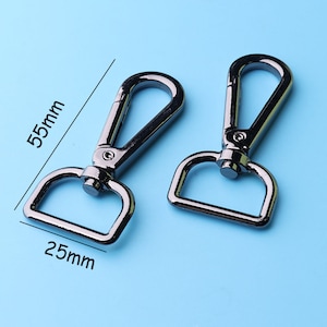 2pcs gancho de resorte negro / ganchos de compuerta PUSH / ganchos de presión giratorios de metal / para 13/16pulgadas / correa ganchos de presión giratorios de alta calidad 55 * 25mm goh19