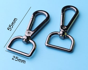 2pcs black spring hook/PUSH gate hooks/ Metal swivel snap hooks/ for 20MM strap high quality swivel snap hooks 55*25mm goh19