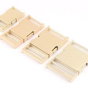 20-38mm Light Gold Metal Slide Release Buckle Adjuster Purse Backpack Buckle Dog Collar Webbing Hardware DIY Strap Buckle Bag Clasp Supplies