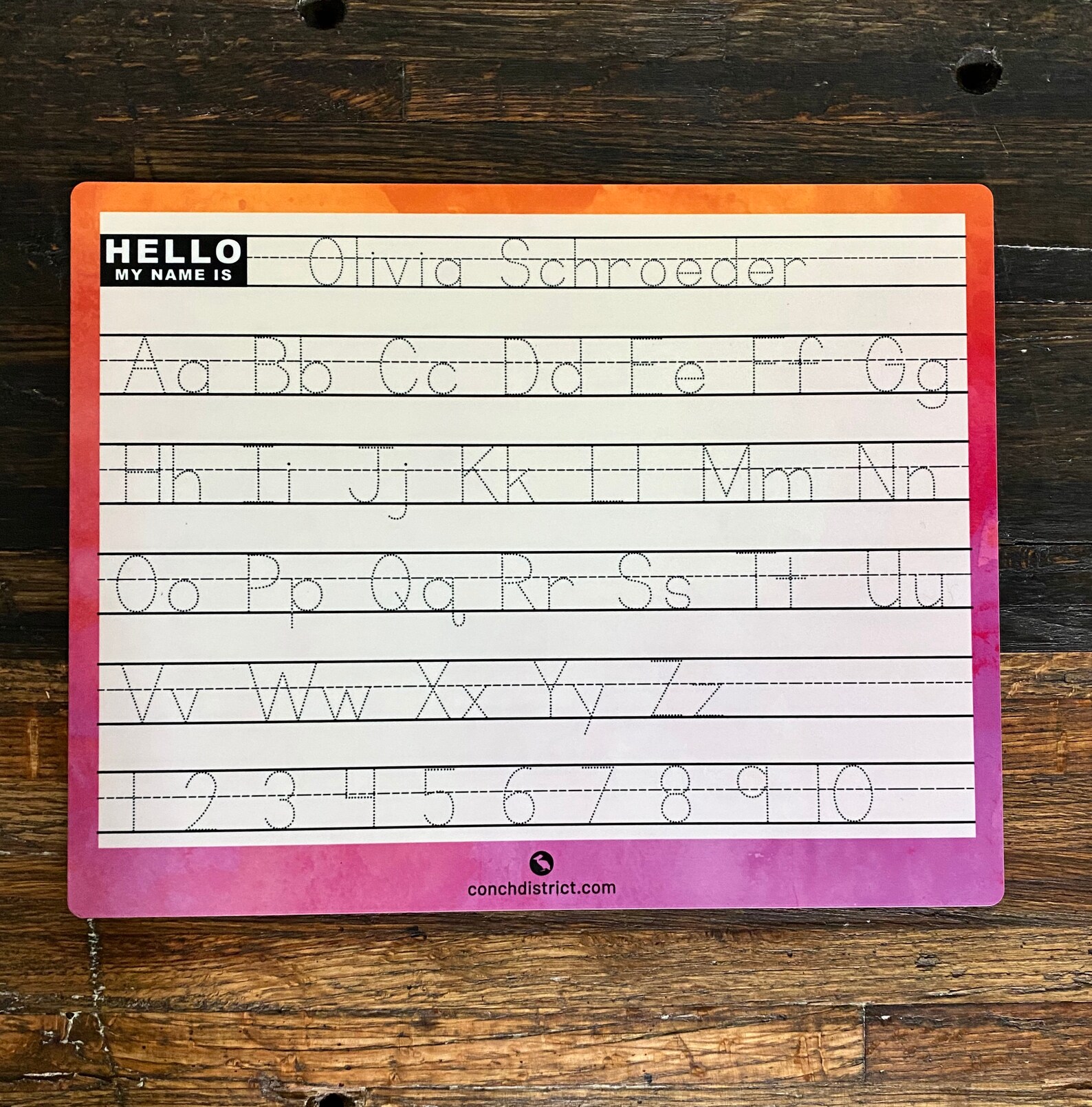 Custom Name Learn to Write Tracing Board Dry Erase traceable Etsy