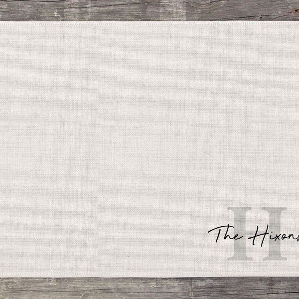 Monogram Placemat Family name Placemat Farmhouse table decor Rustic kitchen decor farmhouse kitchen Custom machine washable linen placemats