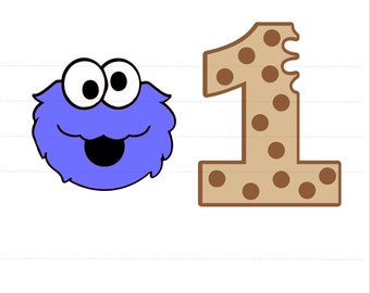 Download Cookie Monster 1st Birthday Svg Etsy