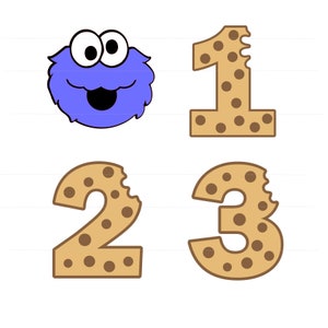 Cookie Birthday 1 2 3 SVG set