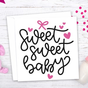 New Baby, Baby Shower, Gender Reveal Congratulations Card. Boy or Girl in Pink or Blue. Sweet Baby, Tiny Mighty Milk-a-Holic Funny Cute Card