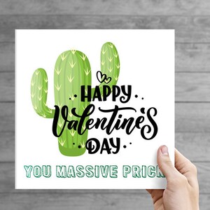 Happy Valentines Day You Massive Prick Card. Impression de haute qualité, Drôle, Rude, Plaisanterie