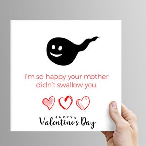 Biglietto di San Valentino. Stampa di alta qualità, divertente, scortese, battute