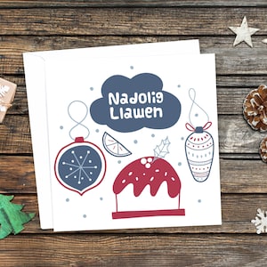 Nadolig Llawen | Joyeux Noël. Carte de vœux de Noël en gallois