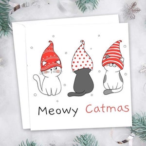 Christmas Cards. Perfect For Cat Lovers.  High quality laser  print.