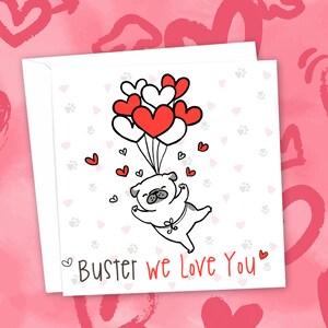 Personnalisé à la carte de jour de Valentines de chien. impression de haute qualité
