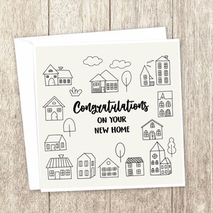Congratulations On Your New Home. Hand Drawn Style Card. New House Flat Apartment