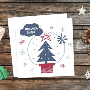 Wesołych Świąt! | Frohe Weihnachten. Polskie Sprache Weihnachtsgrüße Karte. Weihnachten aus Polen.