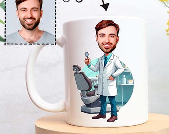 Aangepaste karikatuurmok tandarts – Gepersonaliseerd afstudeercadeau