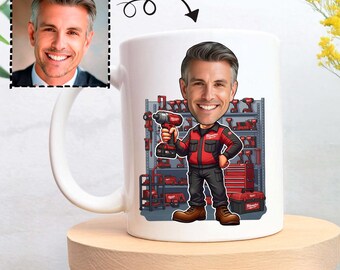 Elektrowerkzeug Tasse, Mechaniker Papa Geschenk, Weihnachtsgeschenk für Handyman Mechaniker Geschenk, Handwerker Werkzeuge, Mechaniker Papa Geschenk, Geburtstagsgeschenk für ihn