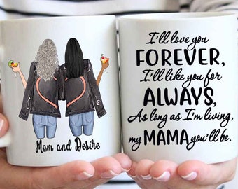 I'll LOVE YOU FOREVER I'll like you for always as long as I'm living my Mama You'll Be, Personalised Mothers Day Gift, Mum Gift