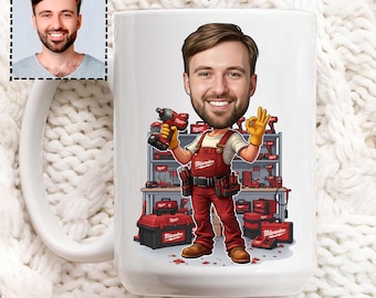 Elektrowerkzeug Tasse für Mechaniker - Handwerker Kaffeetasse, Werkzeugkiste Geschenk für Männer, Mechaniker Geburtstagsgeschenk, lustige Werkzeuge Tasse, Schreiner–Elektriker Geschenk