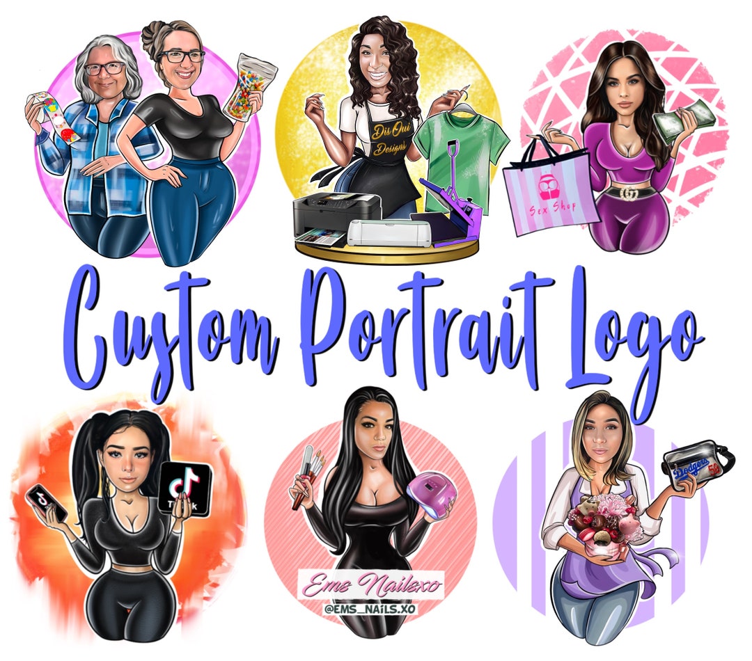 Cartoon Logo, Nail Artist Logo, Nail Studio Logo, Logo With Color