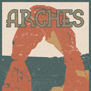 Arches Nationalpark Retro Vintage Reise Poster