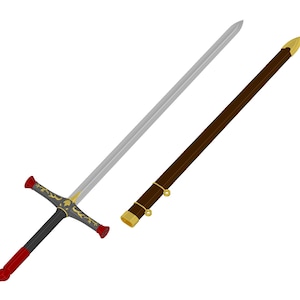 Digital Download Trevor Belmont&#39;s Sword Prop | Available With Matching Scabbard | By Collins Creations 3D