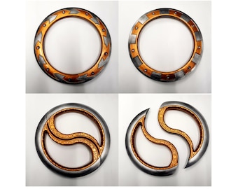 Xena Warrior Princess Chakrams | Dark, Light and Ying-Yang Versions Available | Display Plinth, Wall Mount, Belt Clip Options | By CC3D