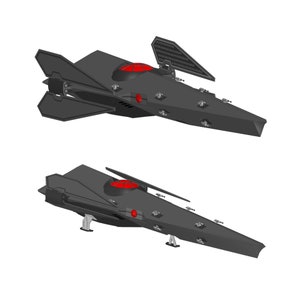Digital Download Sith Corvette-Gunship | Retractable S-Foils, Landing Gear and PD Weaponry | By Collins Creations 3D