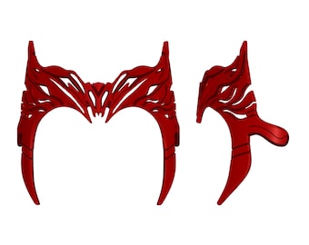 Upgraded Scarlet Witch Headband | Wandavision / Multiverse Of Madness | Adjustable Fit, Padded And Strap Options | By Collins Creations 3D