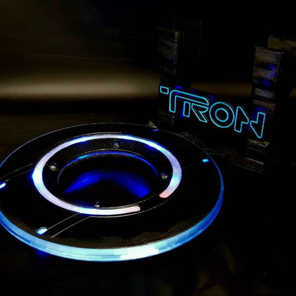 Digital Download Tron Legacy Identity Disc / Tron Light Disk | Thematic Display Plinth & Wall Mount Included | By Collins Creations 3D