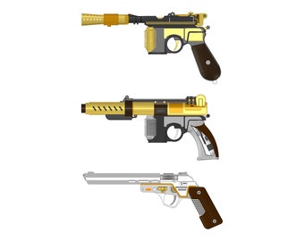 Digitial Download Jedi Survivor Cal Kestis Blaster Collection | Unique Combo Mix and Match Design | Replica Prop. | By CC3D