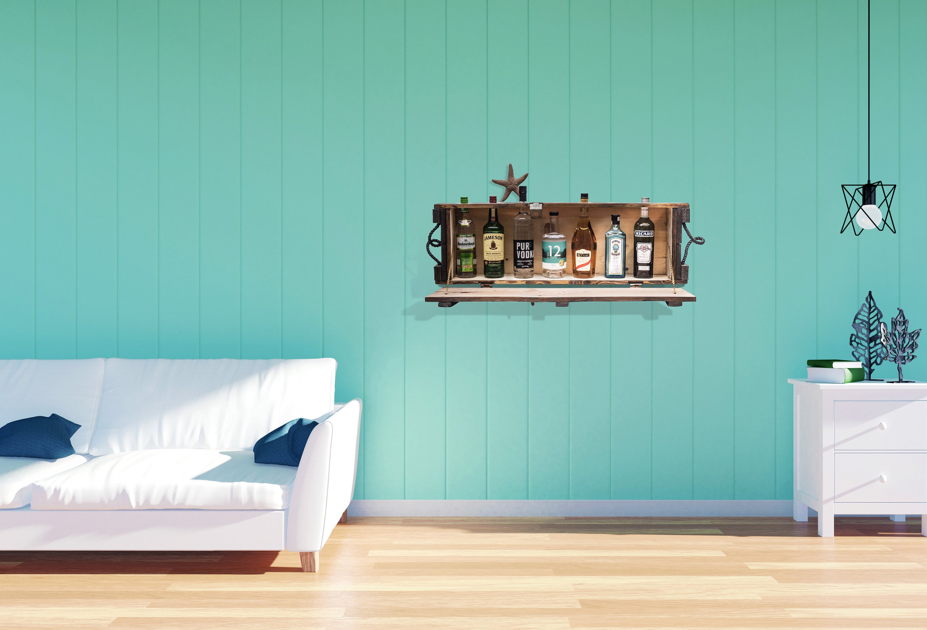 Housewarming Gift Home Bar Whiskey Natural Wood Etsy